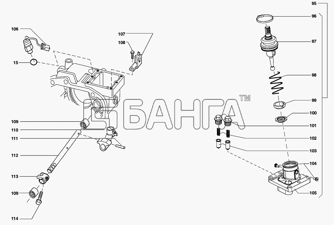 УАЗ УАЗ-31519 Схема Коробка передач-98 banga.ua